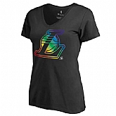 Women's Los Angeles Lakers Fanatics Branded Black Team Pride Slim Fit V Neck T-Shirt FengYun,baseball caps,new era cap wholesale,wholesale hats